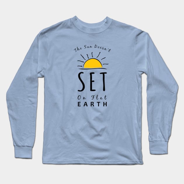 Flat Earth Sunset Long Sleeve T-Shirt by VeesTees